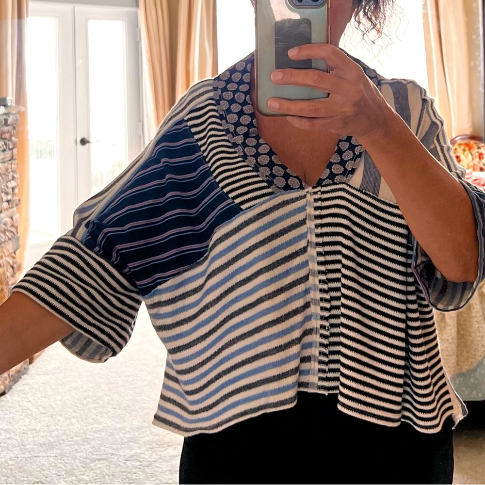 Free People unique patchwork top.